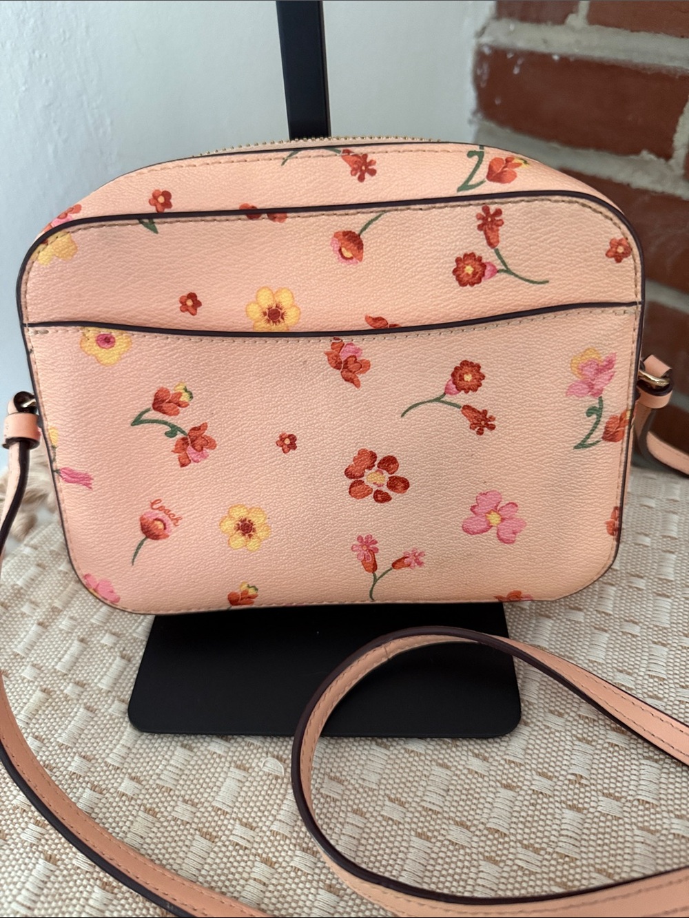 COACH Peach Floral Crossbody Camera Bag - Picture 2 of 5